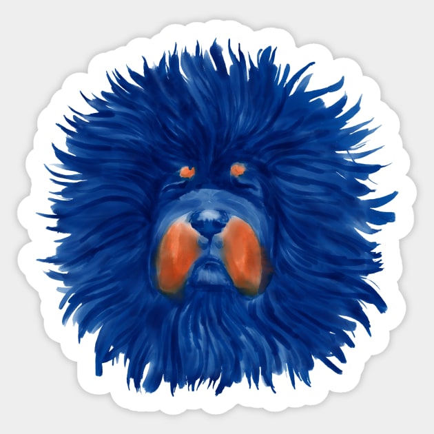 Tibetan Mastiff dog face Sticker by ReaBelle